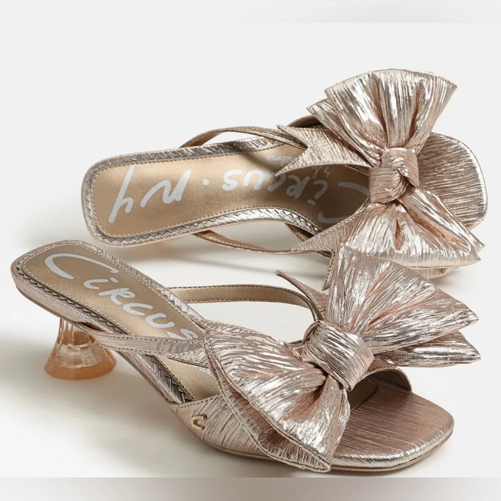 NEW IN BOX Circus by Sam Edelman Natalina Gold Kitten Heel Mule Size 10 M - Picture 6 of 10
